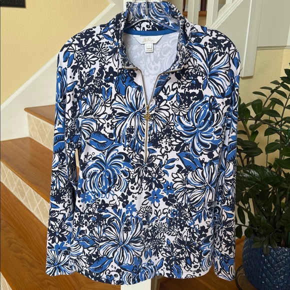 Lilly Pulitzer UPF 50+ Skipper Popover Low Tide Navy Pandarama M - Picture 3 of 12